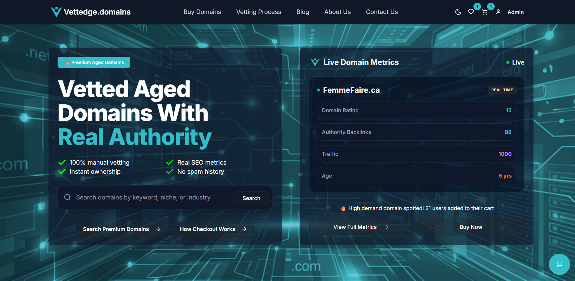 Vettedge Domains preview